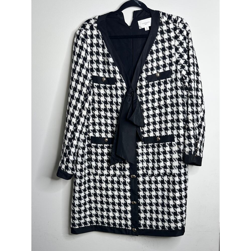 Tuckernuck Pomander Tweed Houndstooth Bow Mini Dress